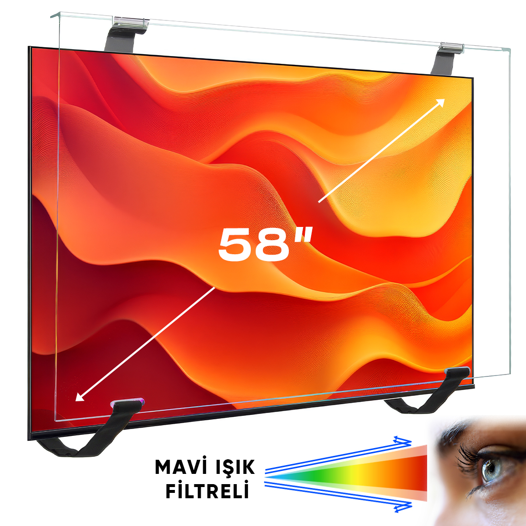 WEKO WK-29932 58" MAVİ IŞIK FİLTRELİ TV EKRAN KORUYUCU DARBEYE DAYANIKLI 2MM OPTİK DİFÜZÖRLÜ
