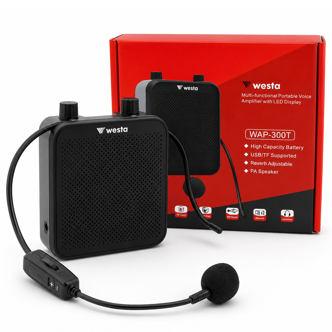 WESTA WAP-300T USB+SD KART GİRİŞLİ ŞARJLI MİNİ SEYYAR REHBER ANFİSİ