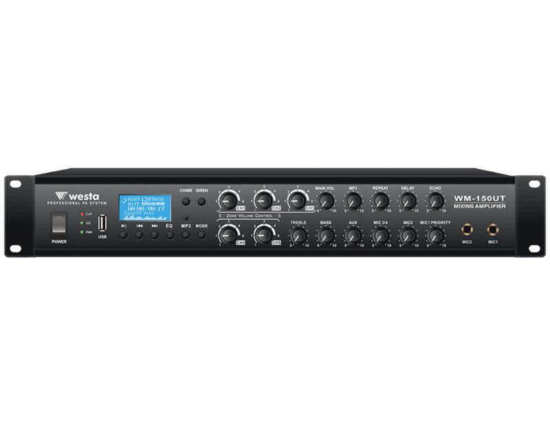 WESTA WM-150UT 150W USB BLUETOOTH 6 BÖLGELİ TRAFOLU PROFESYONEL AMFİ
