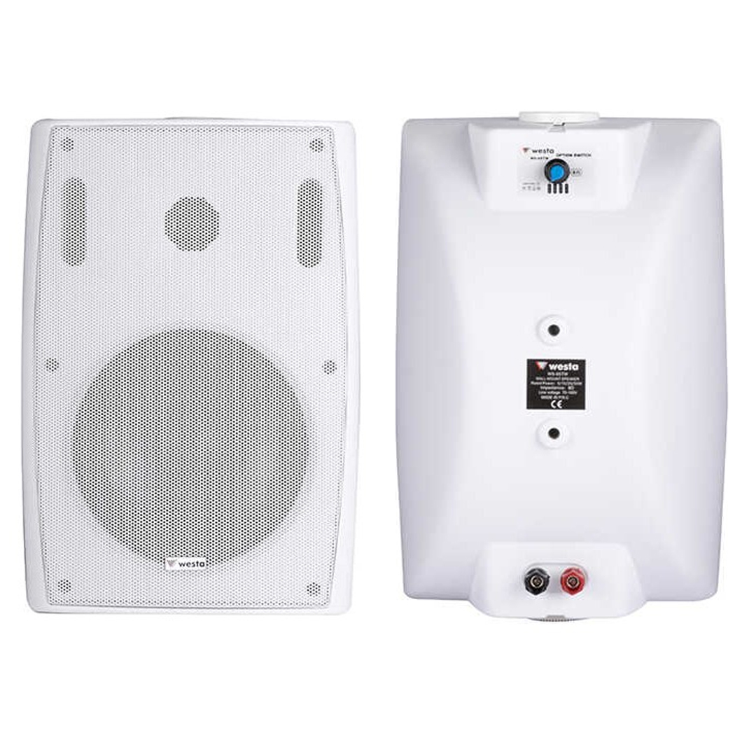 WESTA WS-65TW BEYAZ 16 CM 50W 100V HAT TRAFOLU DUVAR TİPİ SÜTUN PLASTİK KABİN HOPARLÖR TEKLİ