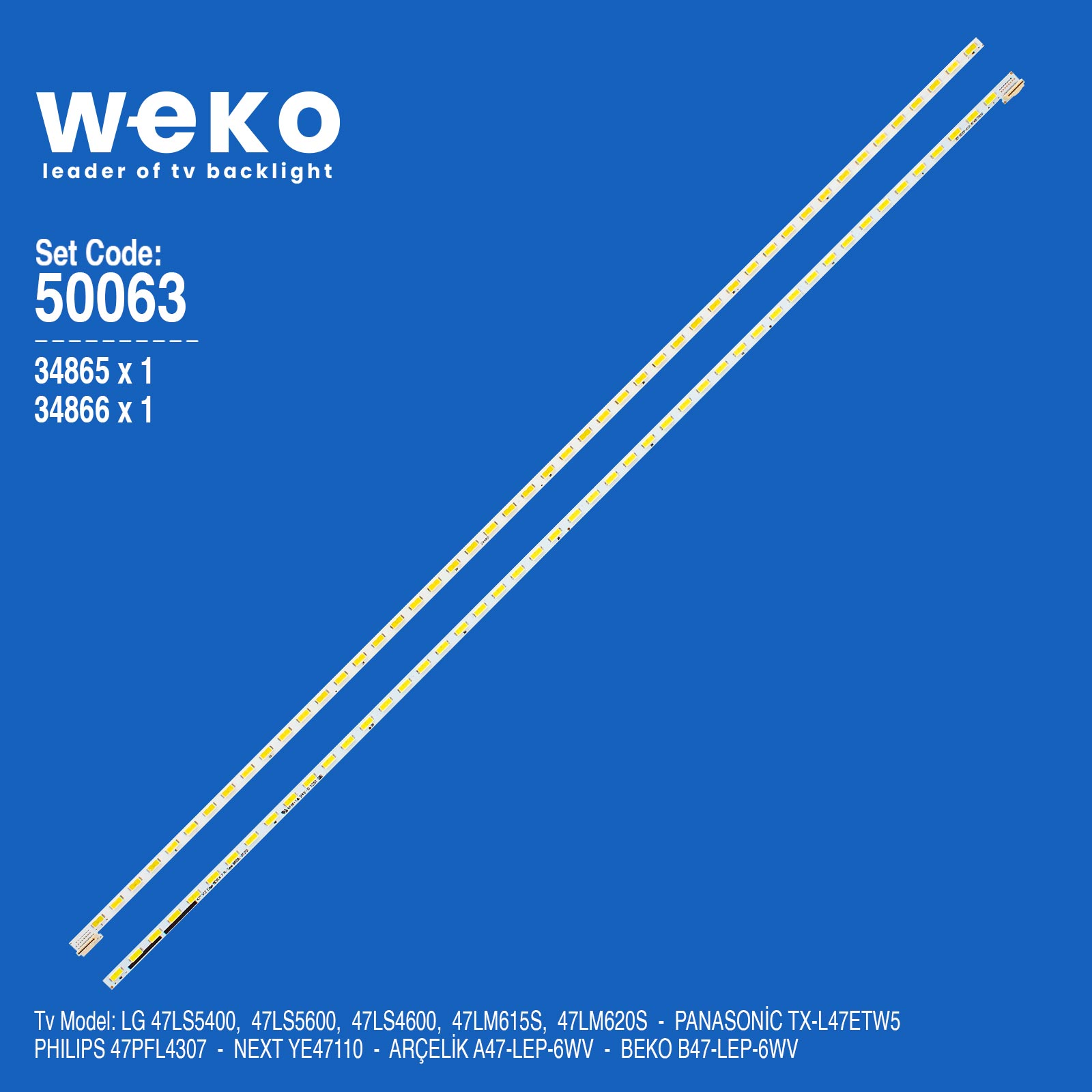 WKSET-5063 34865X1 34866X1 47" V12 EDGE REV1.4 2 ADET LED BAR (48LED)