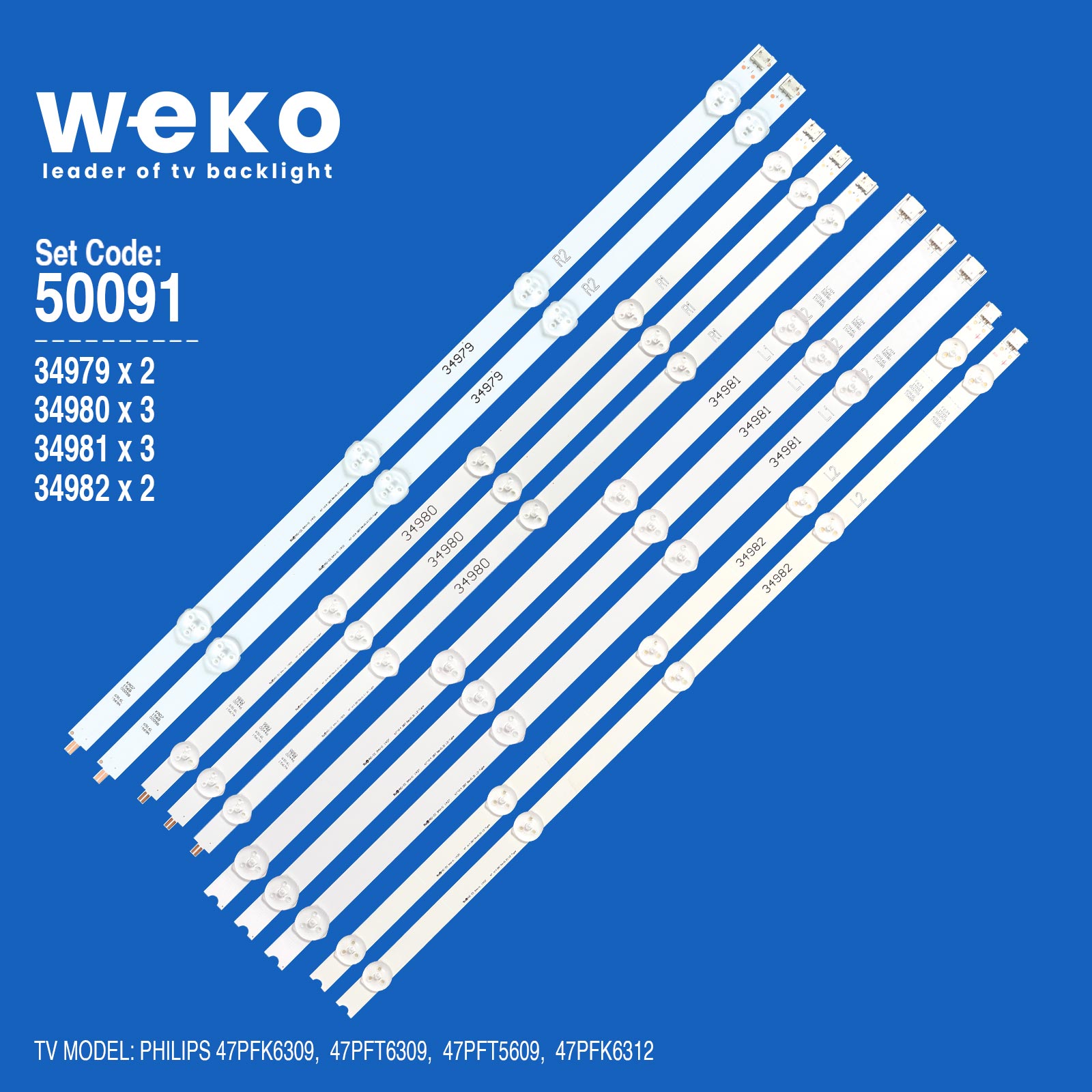 WKSET-5091 34979X2 34980X3 34981X3 34982X2 47'' V14 DRT REV0.2 10 ADET LED BAR