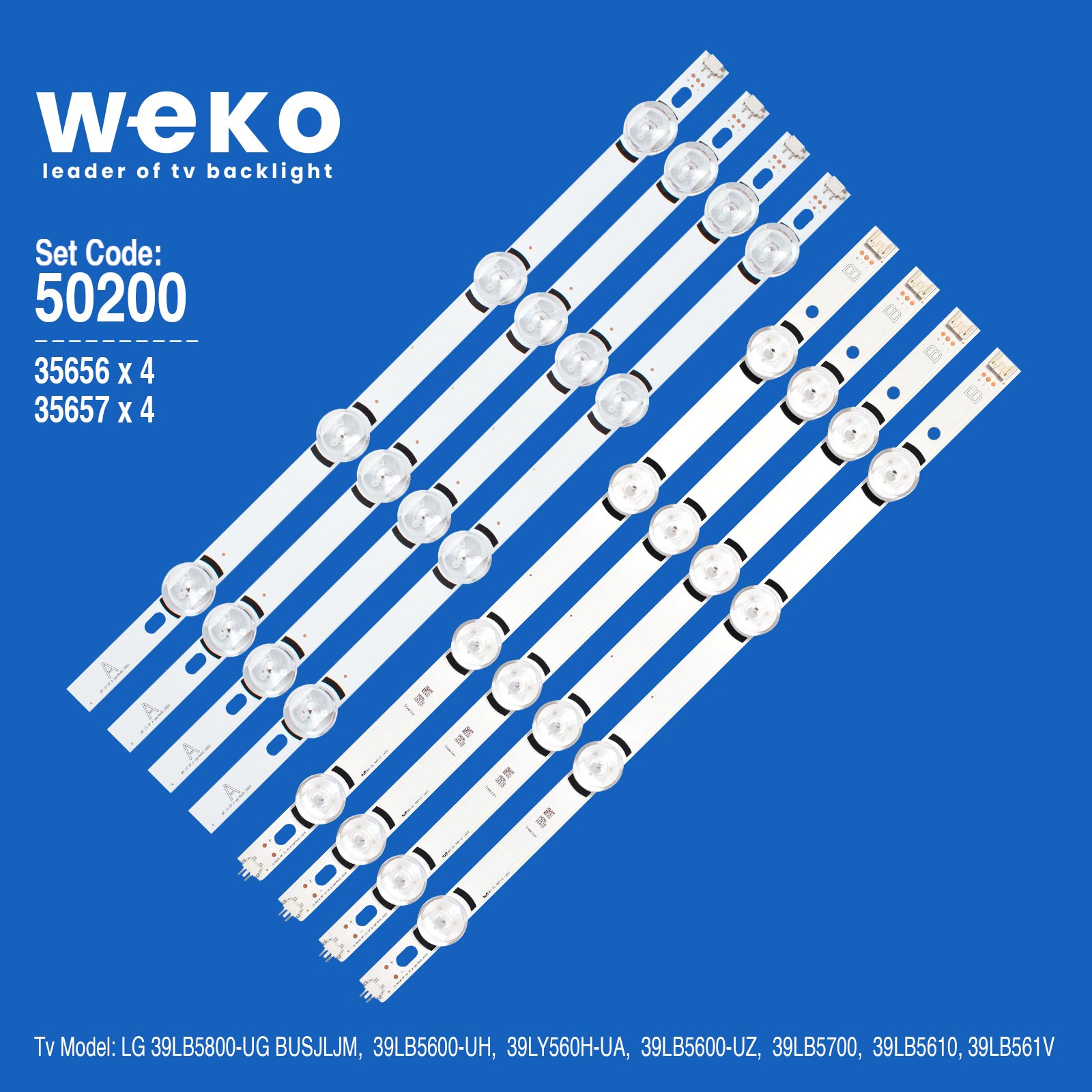 WKSET-5200 35656X4 35657X4 LG INNOTEK DRT 3.0 39" 8 ADET LED BAR