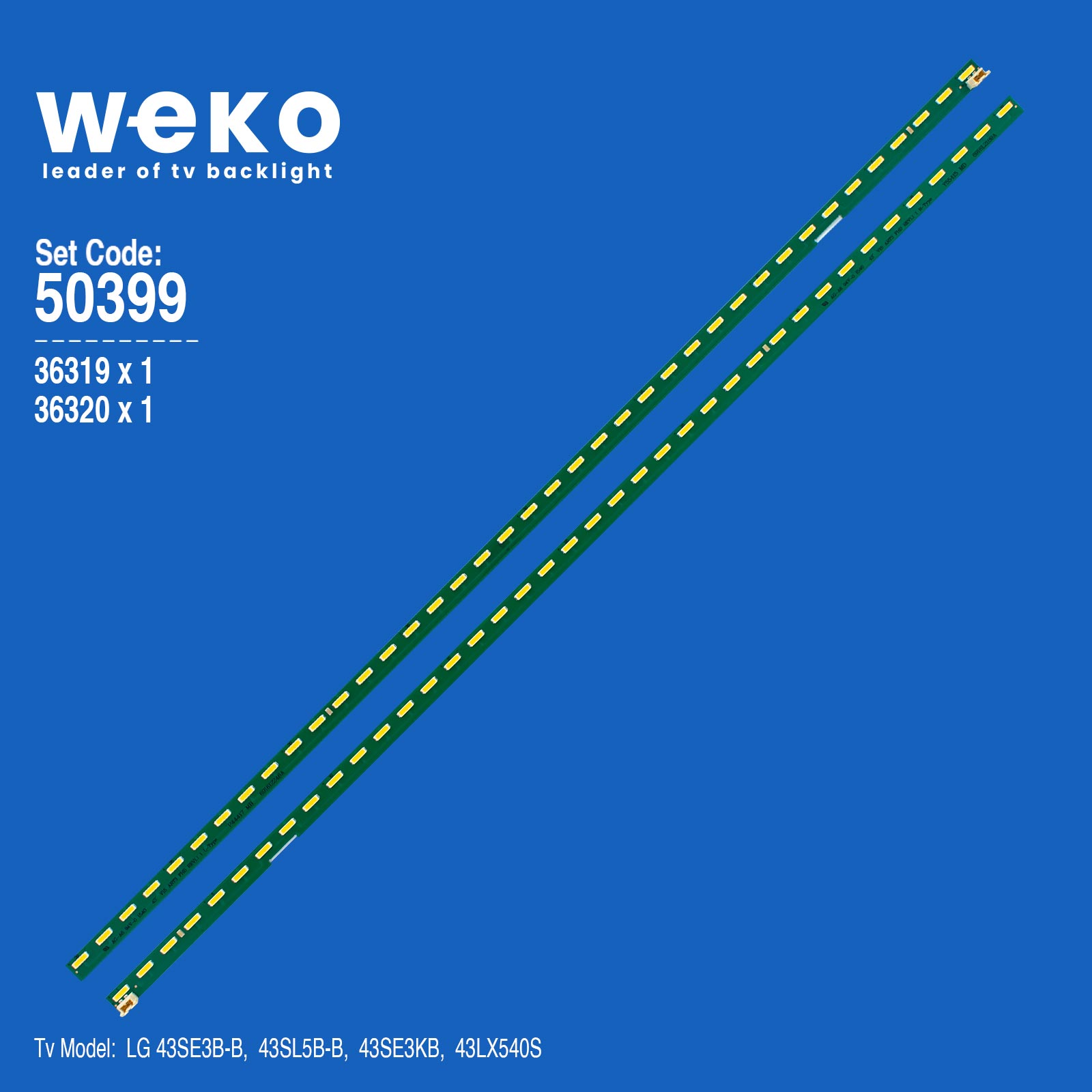 WKSET-5399 36319X1 36320X1 43" V15 ART3 FHD REV1.1 2 ADET LED BAR (39LED)