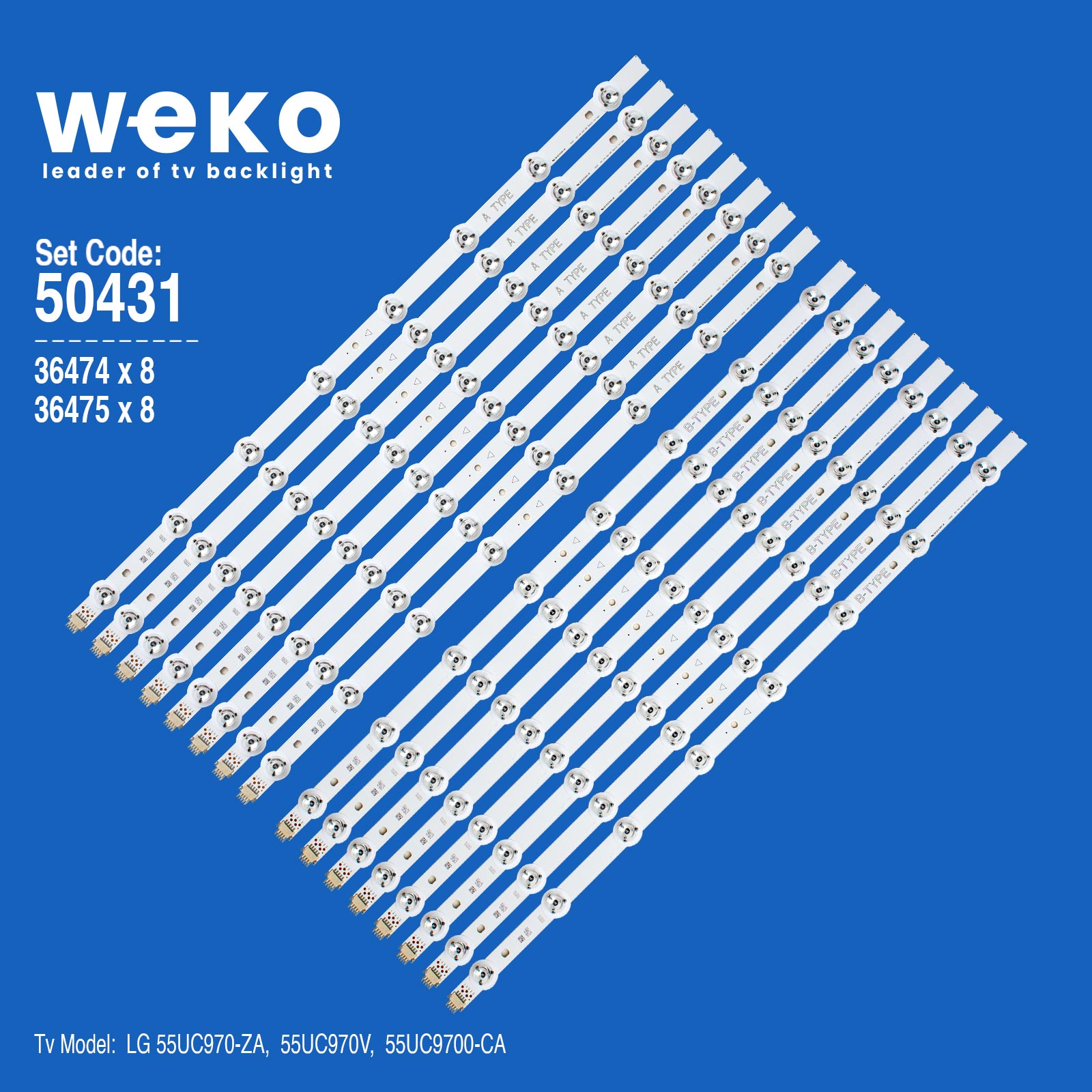 WKSET-5431 36474X8 36475X8 55" V15 SLİM DRT REV0.5 16 ADET LED BAR