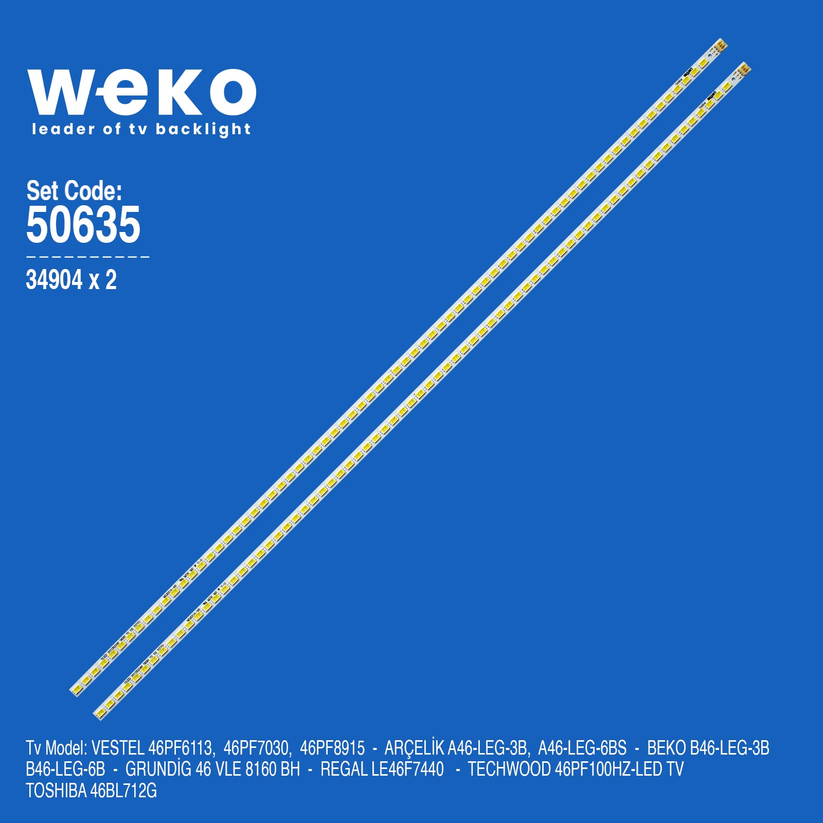 WKSET-5635 34904X2 SLED 2011SGS46 5630 72 H1 REV0 2 ADET LED BAR (72LED)