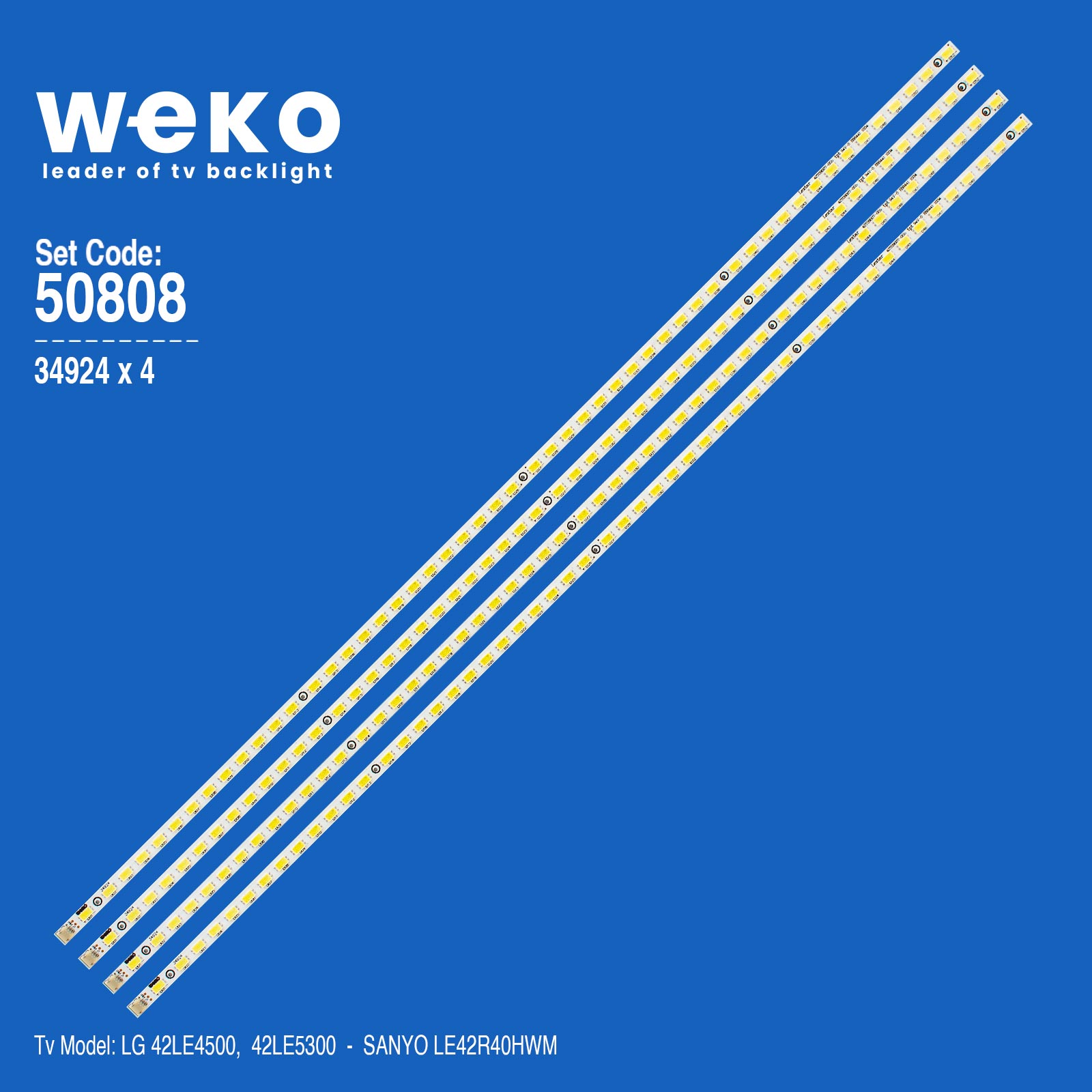 WKSET-5808 34924X4 42T09-05B - T420HW07 V0 4 ADET LED BAR (52LED)