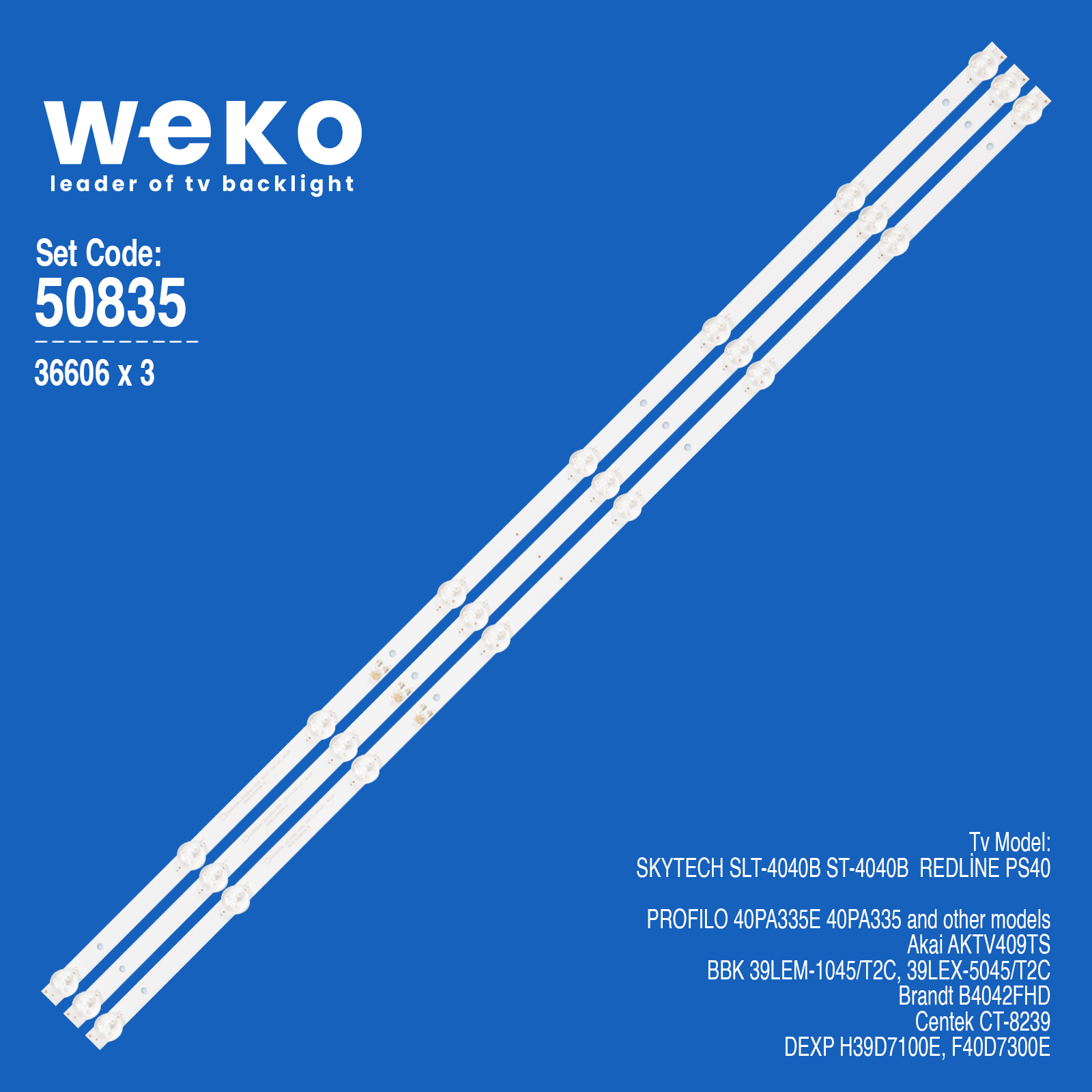 WKSET-5835 36606X3 CX39D08-ZC22AG-02A 4S2P 303CX390041 A 3 ADET LED BAR