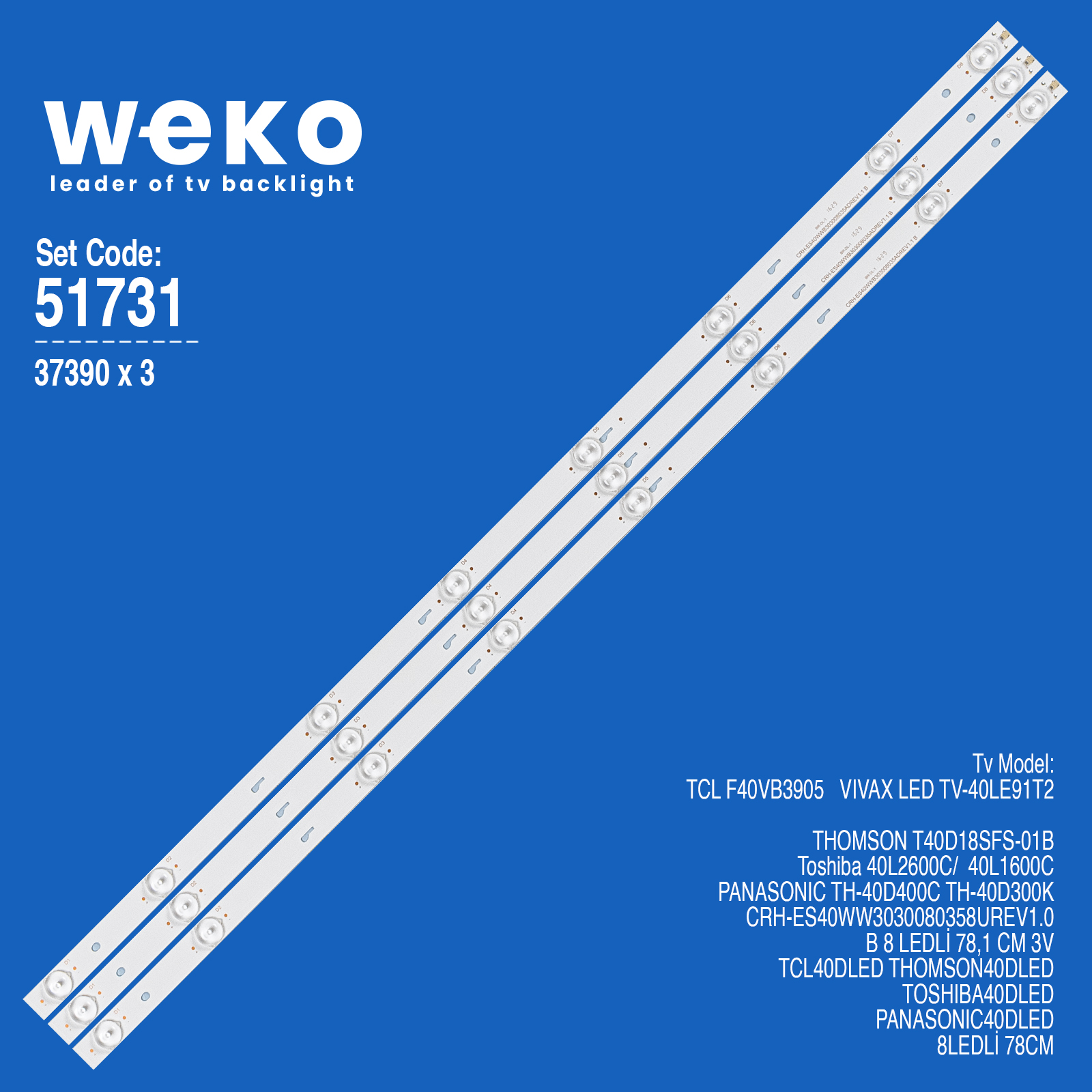 WKSET-6731 37390X3  CRH-ES40WW3030080358UREV1.0 B  3 ADET LED BAR