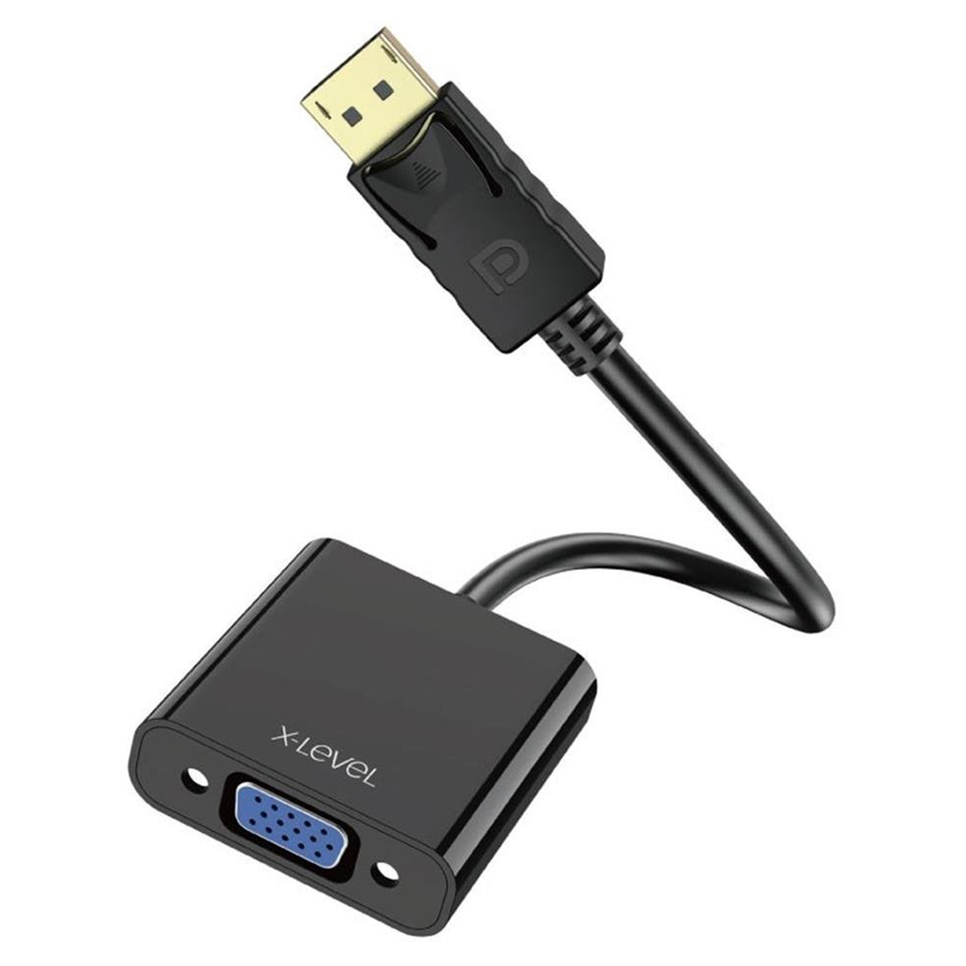 X-LEVEL XCC7801 X-THING DP DISPLAY PORT ERKEK TO VGA DİŞİ ÇEVİRİCİ KABLO (SİYAH)