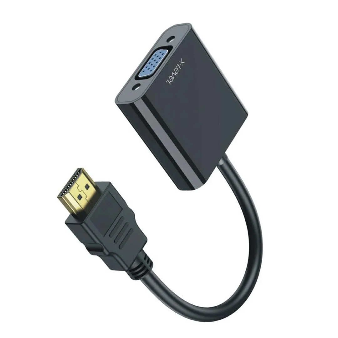 X-LEVEL XCC7803 HDMI TO VGA AKTİF ÇEVİRİCİ ADAPTÖR 3.5MM SES ÇIKIŞLI FULL HD