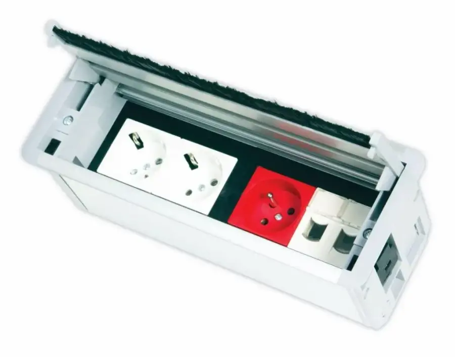 Nead 12 Modül Kapaklı Masaüstü Priz Kutusu (Boş Kasa)