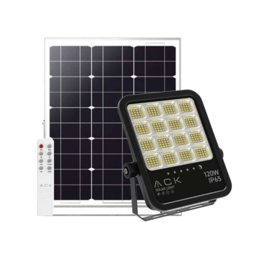 ACK AT66-19192 120W Solar Led Projektör 6500K-4000K-3000K Ayarlanabilir Işık