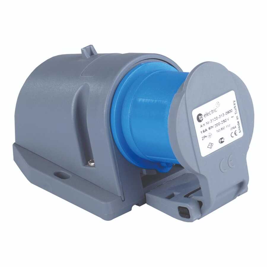 TPLAST 3x16A Duvar Fişi Koruma Kapaklı