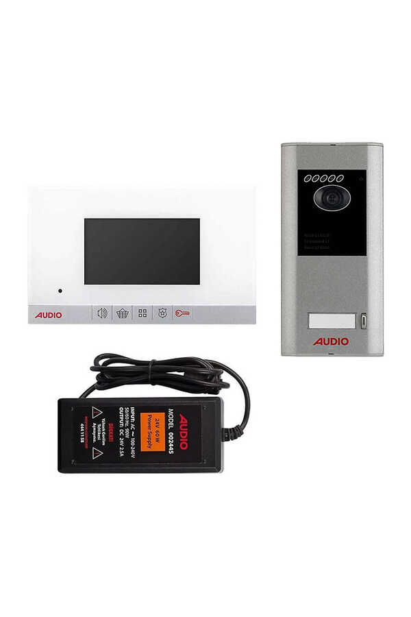 Audio 001460 4.3 inç Beyaz Bus Plus Mekanik Butonlu Görüntülü Villa Set