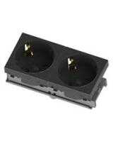 Nead 2006-2 45X45 2'li Şebeke Priz 45° Siyah