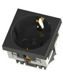 Nead 2008-S 45x45 mm Şebeke Priz Siyah