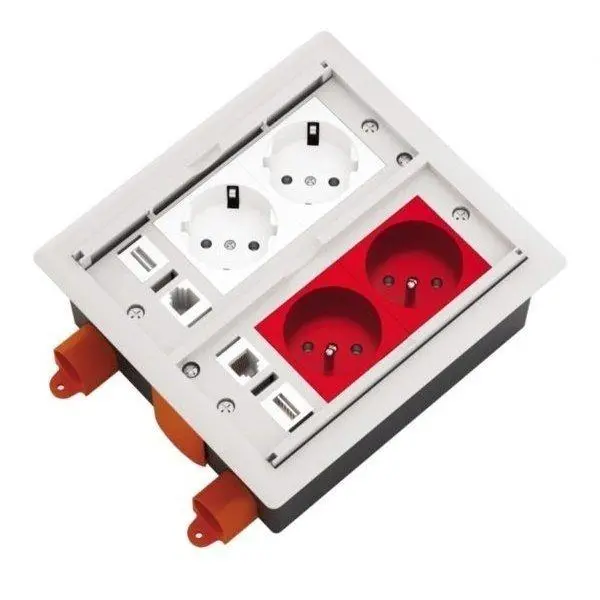 Nead 8 Modül + 4 Keystone Zemin İçin Priz Kutusu (BOŞ KASA) (SİYAH RENK)