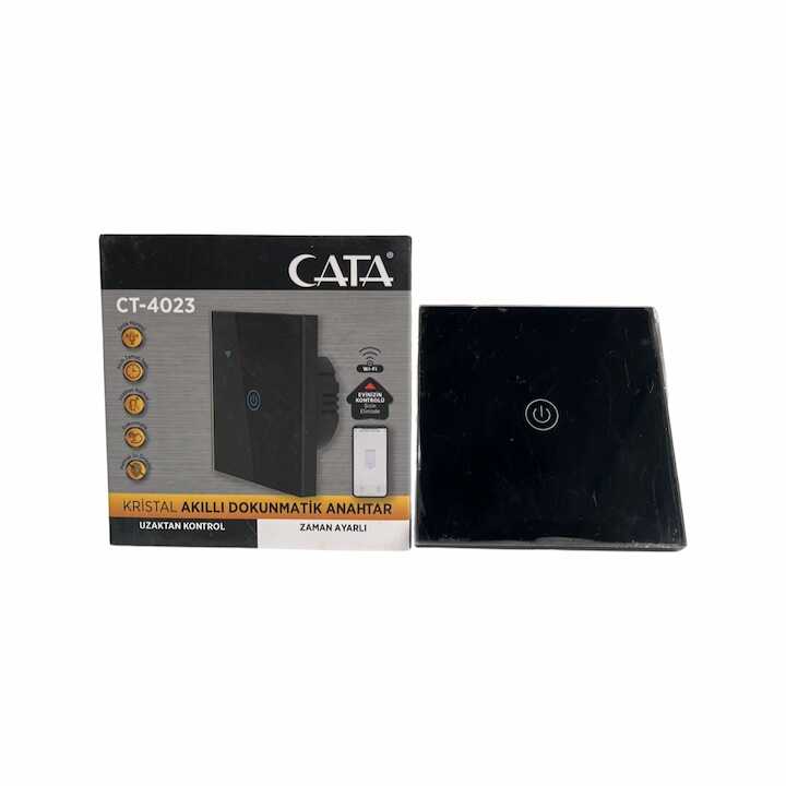Cata Akıllı Tekli Anahtar Siyah Kasa CT-4023