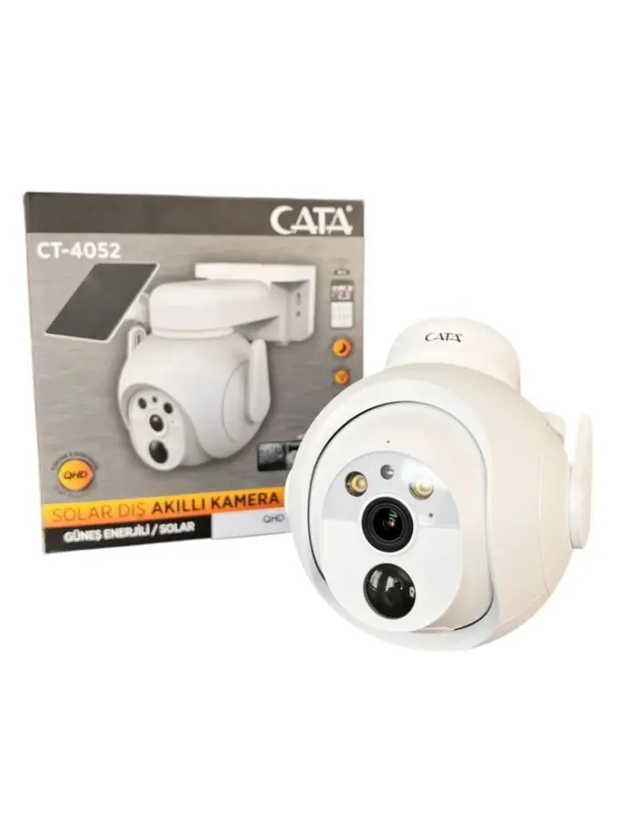 Cata CT-4052 Akıllı IP Solar Kamera Gece Görüşlü Full HD 1080p