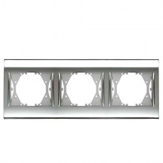 Viko Panasonic Thea Blu Chrome + Beyaz Üçlü Çerçeve