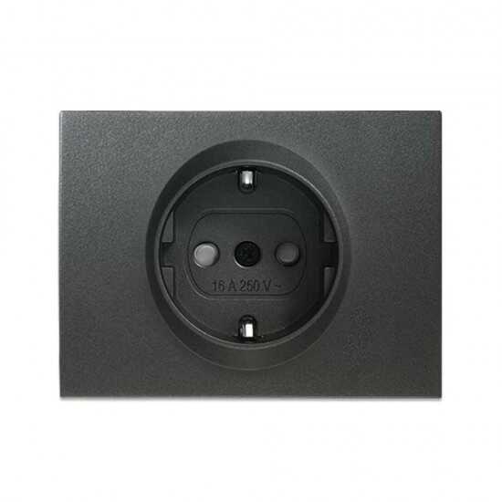 Viko Panasonic Thea Blu Füme Topraklı Priz Düğme/Kapak