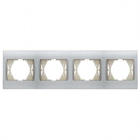 Viko Panasonic Thea Blu Inox Matt + Dore Dörtlü Çerçeve