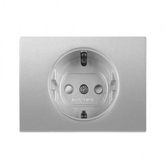 Viko Thea Panasonic Blu Metalik Beyaz Topraklı Priz Düğme/Kapak