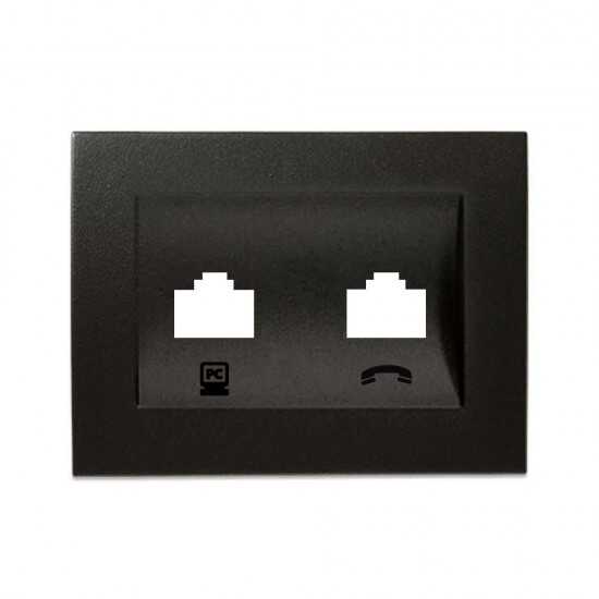 Viko Panasonic Thea Blu Siyah Data Nümeris Telefon Prizi Düğme/Kapak