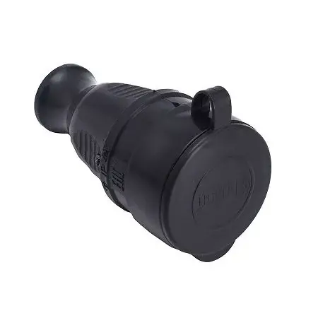 BYLION KDP-F Siyah 1x16 Kauçuk Monofaze Uzatma Priz IP44 F Tipi