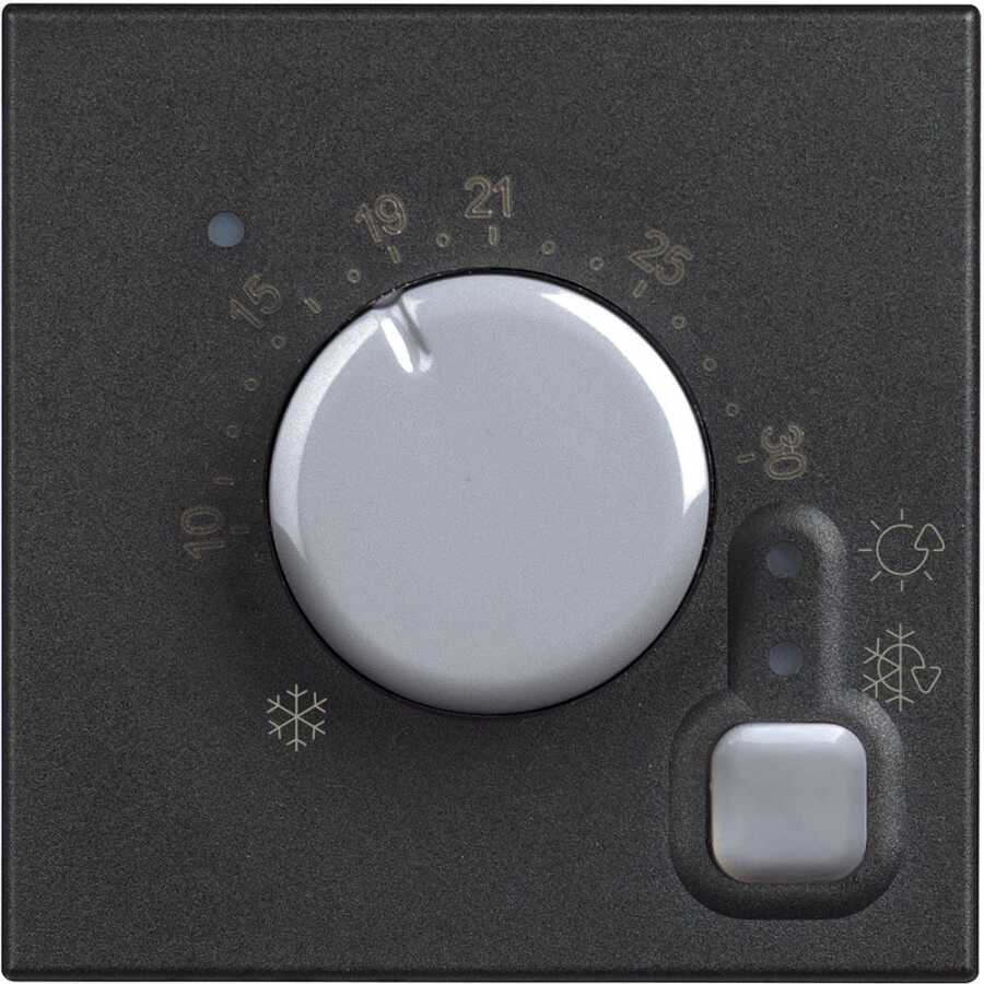 Bticino Living Now Elektronik Ortam Termostatı 8A 250V Vidalı Bağlantı 2M Siyah