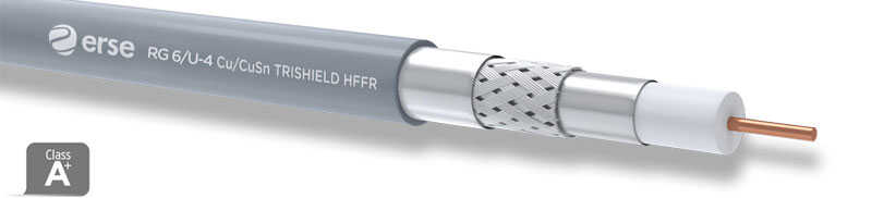 Erse RG6 U4 Cu/Cu Class B Trishield Anten Kablosu Halogen Free