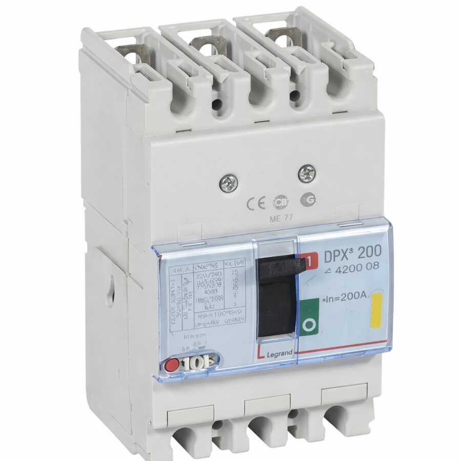 Legrand - 420208 DPX3 250ER 3P 200A 25kA Termik Manyetik Kompakt Şalter