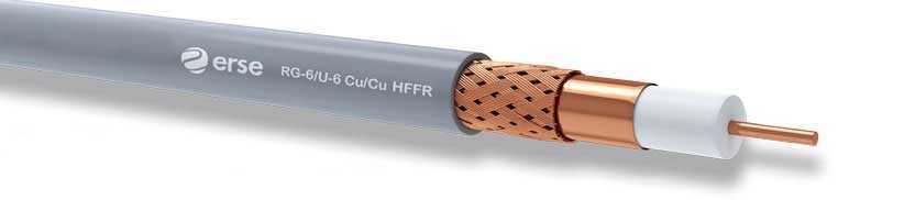 Erse RG6 U6 Cu/Cu Anten Kablosu Halojen Free