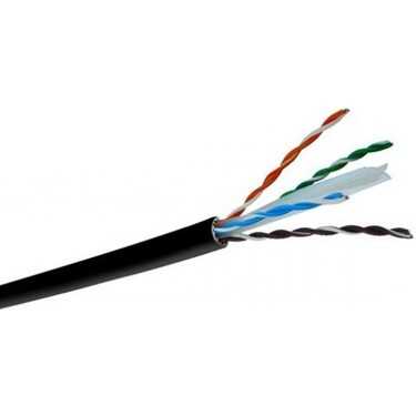 Erse Erline Cat-6 U/Utp Pe Awg 4x2x23mm2 Harici Pvc Data Kablosu Siyah Kılıflı