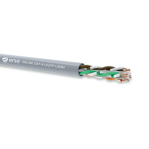 Erse Erline CAT 6 U/UTP 23 AWG LSOH Gri Renk İletişim Kablosu