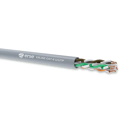 Erse Erline CAT 6 U/UTP 23 AWG PVC Gri Renk İletişim Kablosu