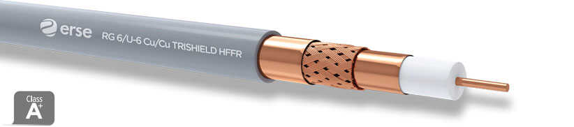 Erse RG6 U6 Cu/Cu Trishield Class A+ Anten Kablosu Halogen Free