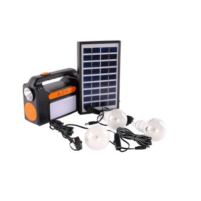 ACK AC01-00830 Güneş Panelli Işıldak 1W 1-2 Mikro USB+C Tipi Kablo 220V IP20