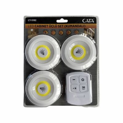 Cata CT-5182 Kablosuz Kumandalı Led Kabin 3Lü Set