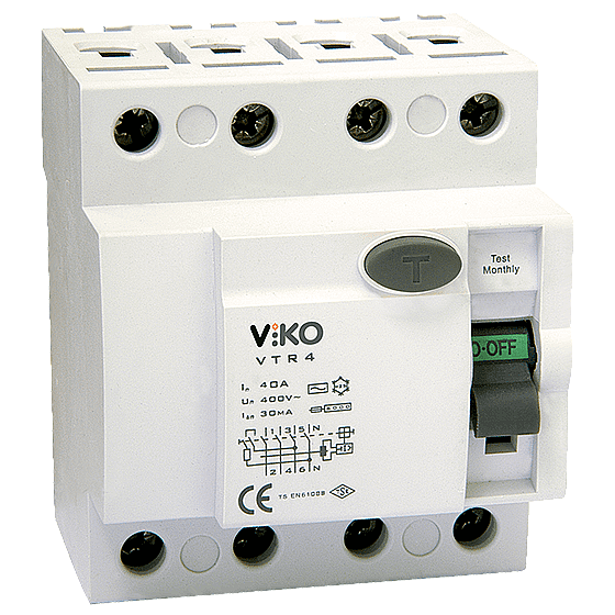 Viko VTR4-10030 4 Kutuplu 100A 30mA Kaçak Akım Koruma Rölesi