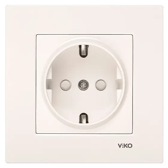 Viko Karre/Meridian Krem Topraklı Priz Çocuk Korumalı Mekanizma (Çerçeve Hariç) 90967242