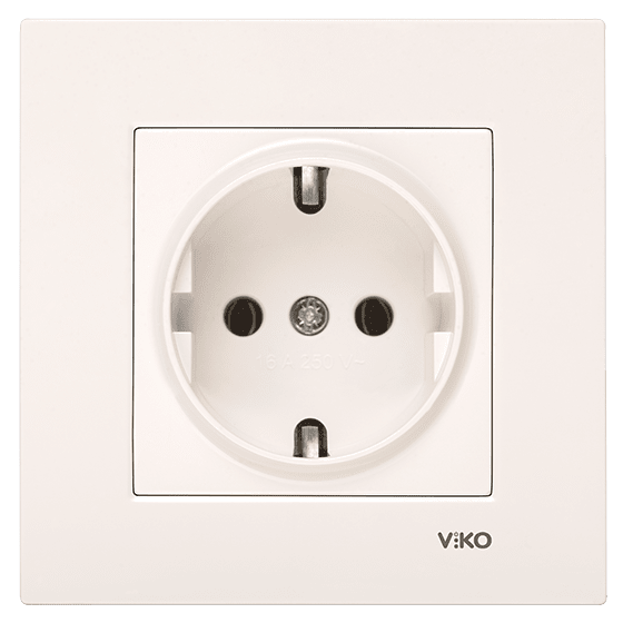 Viko Karre/Meridian Krem Topraklı Priz Mekanizma (Çerçeve Hariç) 90967208