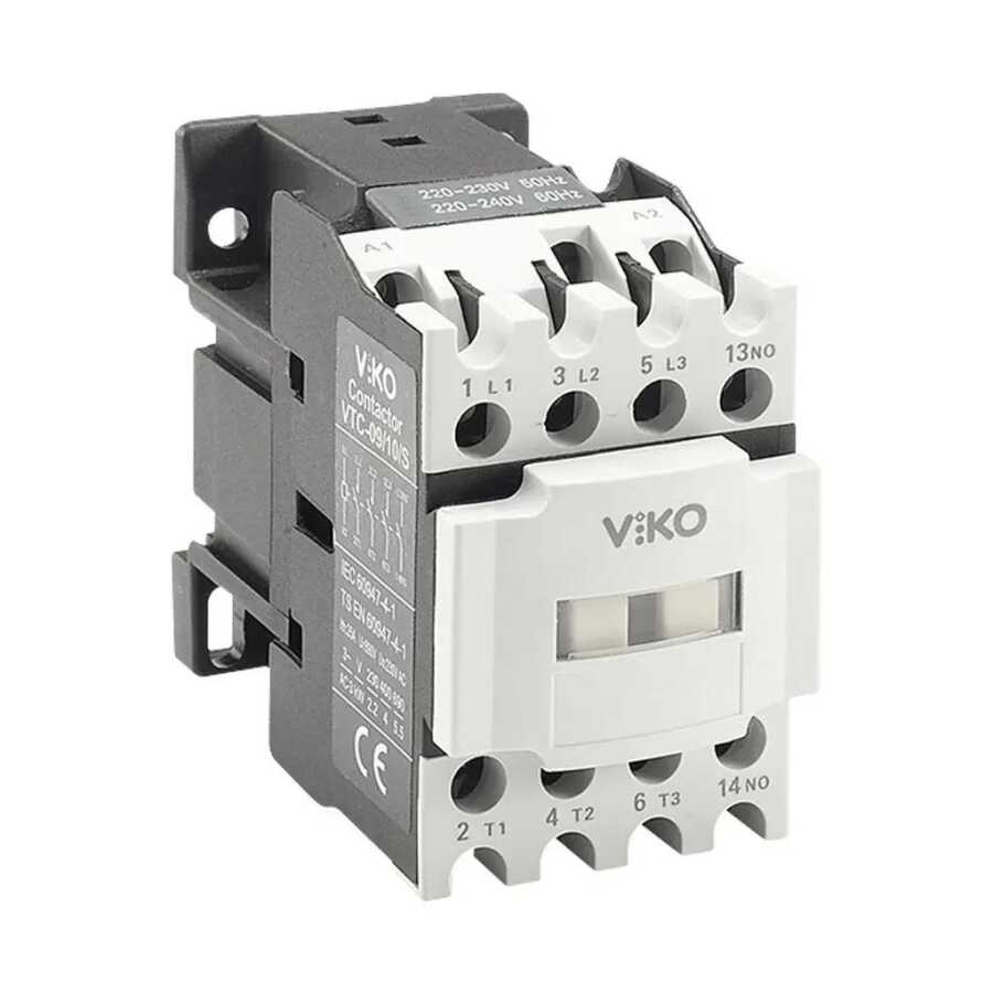 Viko - VTC-09/10/S-SN2 Modüler 3P 9A 1NO Coil 230V AC Kontaktör