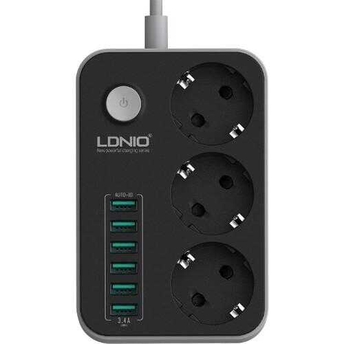 LDNIO SE3631 3PRİZ+6 USB Akım Korumalı Prizi
