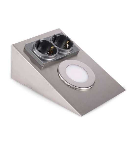 ACK AH11-00204 2,5W Ledli Prizli Tezgah Altı Armatür Satin Kasa 3000K Günışığı