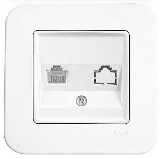 Viko Linnera/Rollina Beyaz Tekli Data CAT6 Mekanizma+Kapak (Çerçeve Hariç) 90440078