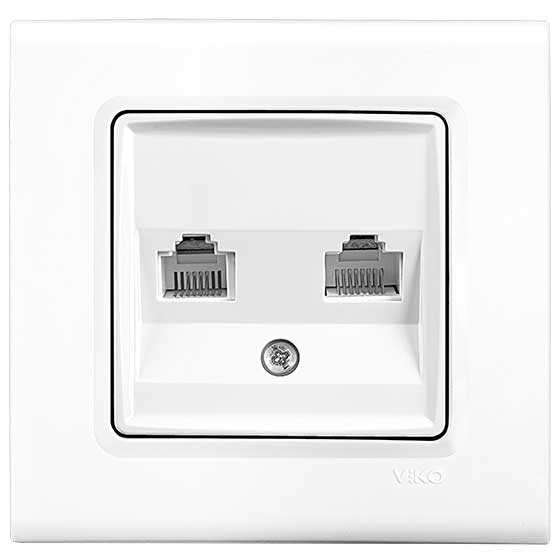 Viko Linnera/Rollina Beyaz İkili Nümeris Cat3 Mekanizma (Çerçeve Hariç) 90440033