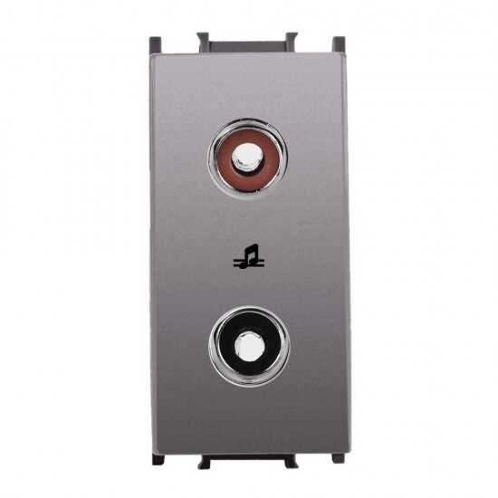 Thea Panasonic Modüler Antrasit Müzik Yayın Priz Altlık + Düğme/Kapak 1M