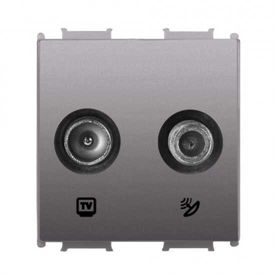 Viko Panasonic Thea Modüler Antrasit 2M Uydu Prizi SAT-TV Sonlu Mekanizma + Düğme/Kapak WVTT24604AN-TR